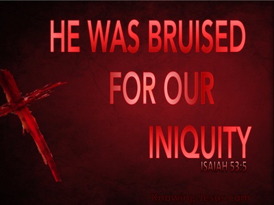 Isaiah 53:5 He Was Bruised For Our Iniquity (red)
